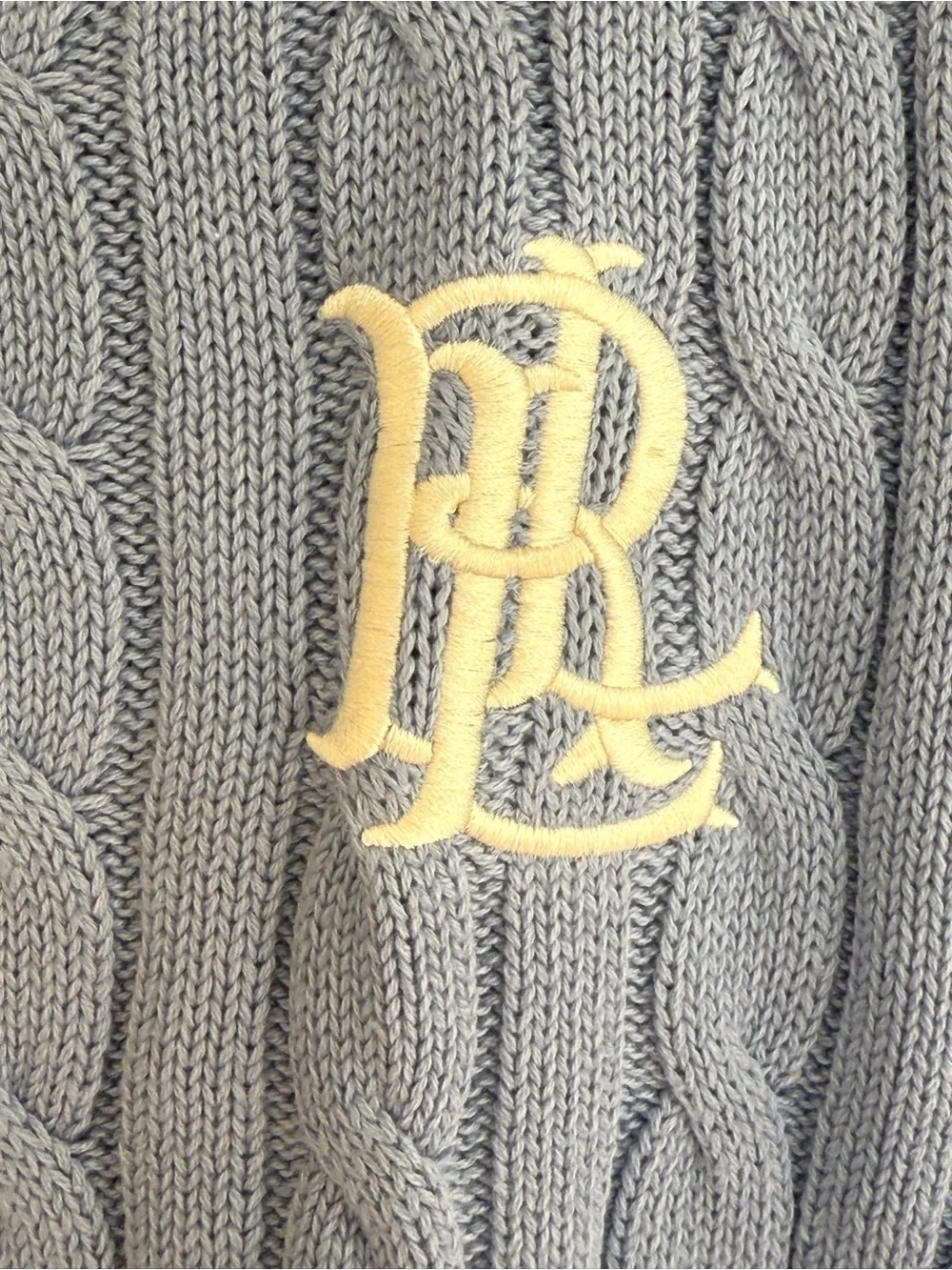 Ralph Lauren Light Blue Cable-Knit Crewneck Sweater Size Sc